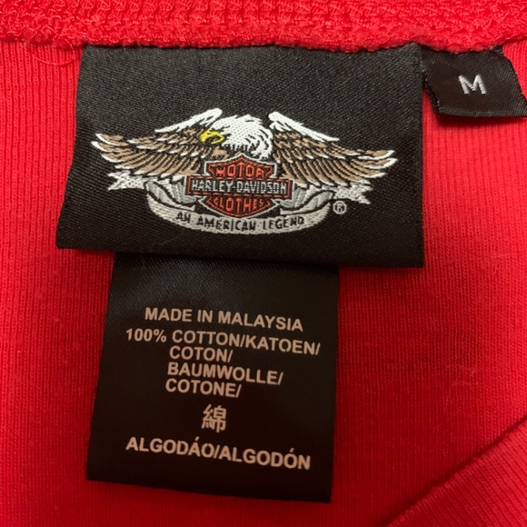 Harley Davison Red Sequined Soft T-Shirt Medium - Picture 4 of 6